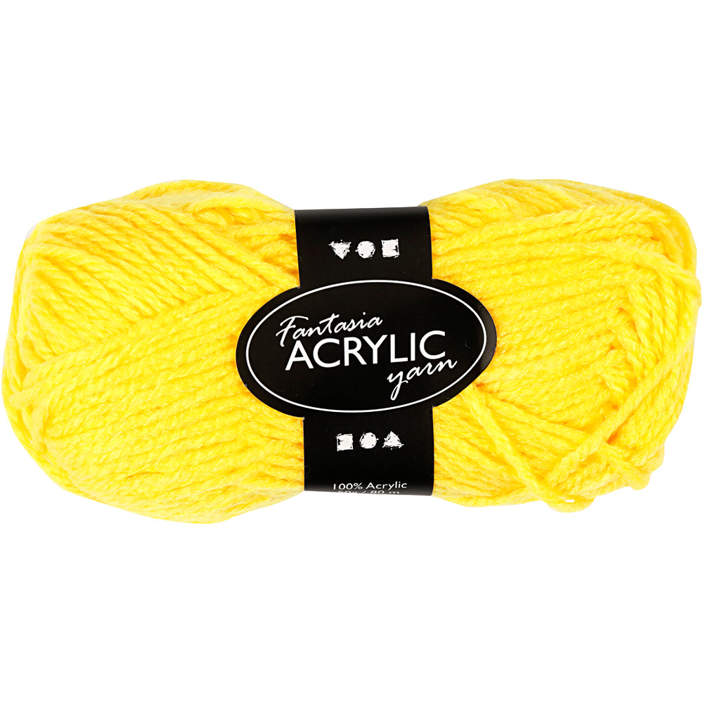 Fantasia Polyacrylgarn, L: 80 m, gul, 50 g/ 1 ngl.