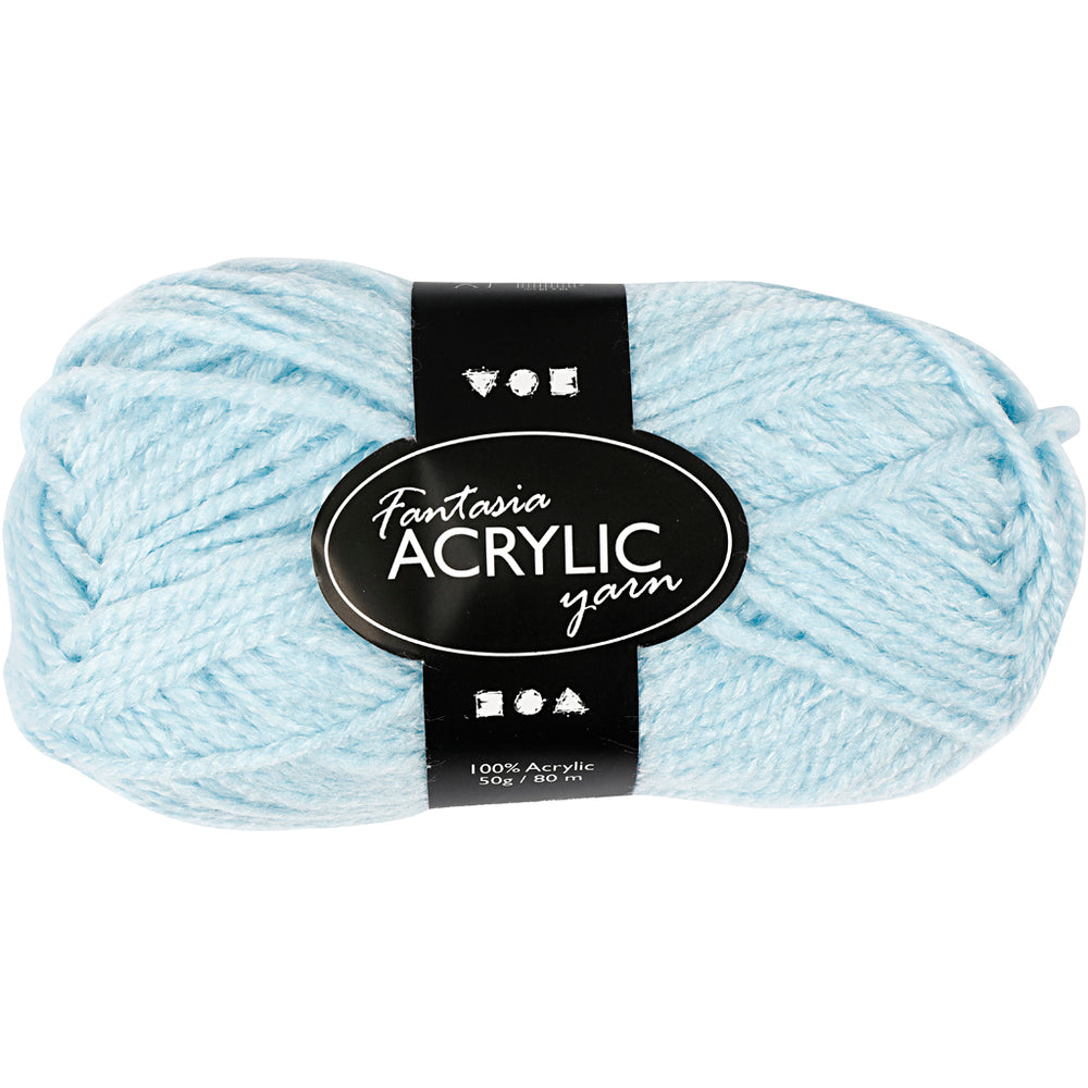 Fantasia Polyacrylgarn, L: 80 M, lyseblå, 50 g/ 1 ngl.