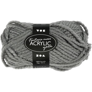 Fantasia Polyacrylgarn - Grå Maxi, 50g, 35m