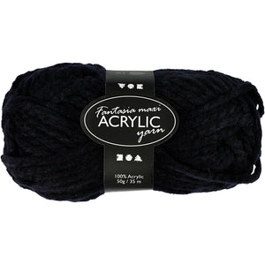 Fantasia Polyacrylgarn, L: 35 M, Maxi, sort, 50 g/ 1 ngl.