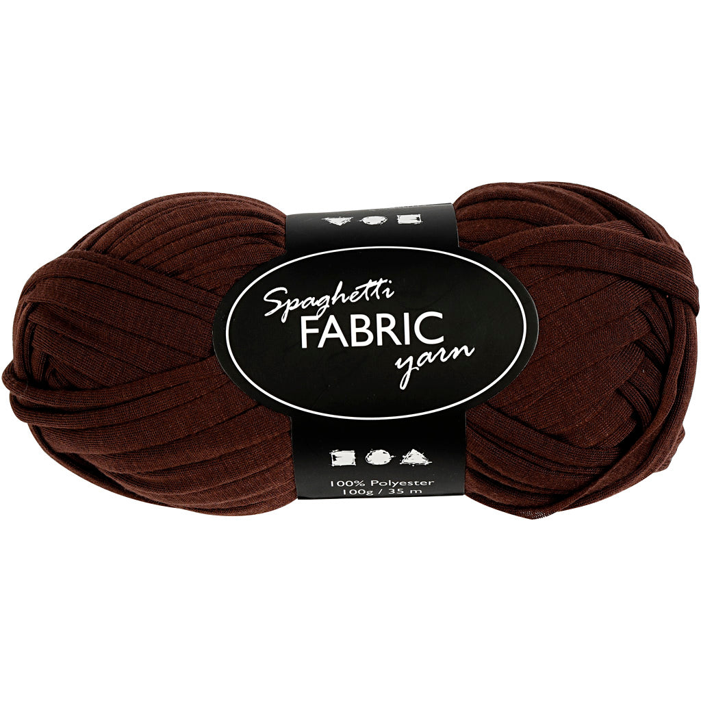 Spaghetti Garn, L: 35 M, brun, 100 g/ 1 ngl.