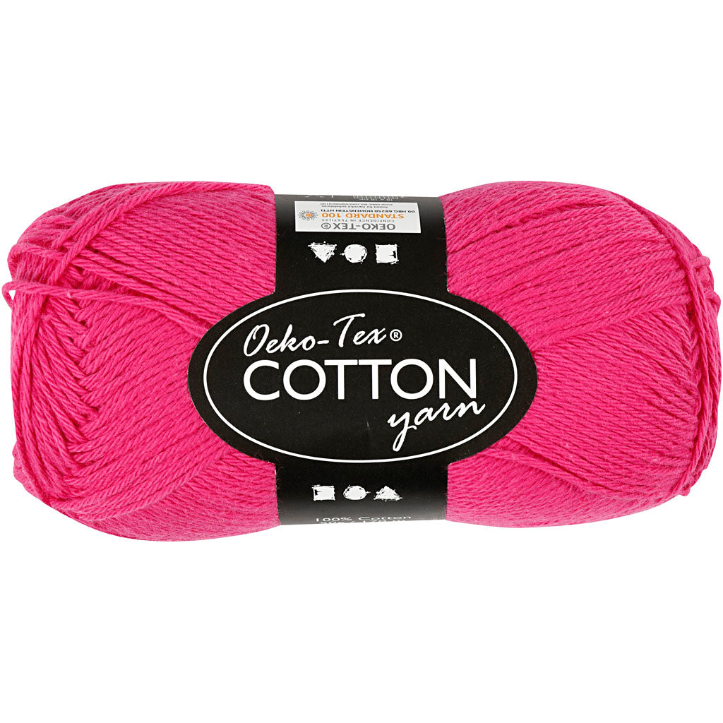 Bomuldsgarn, nr. 8/4, L: 170 m, pind 3-3,5, pink, 50 g/ 1 ngl.
