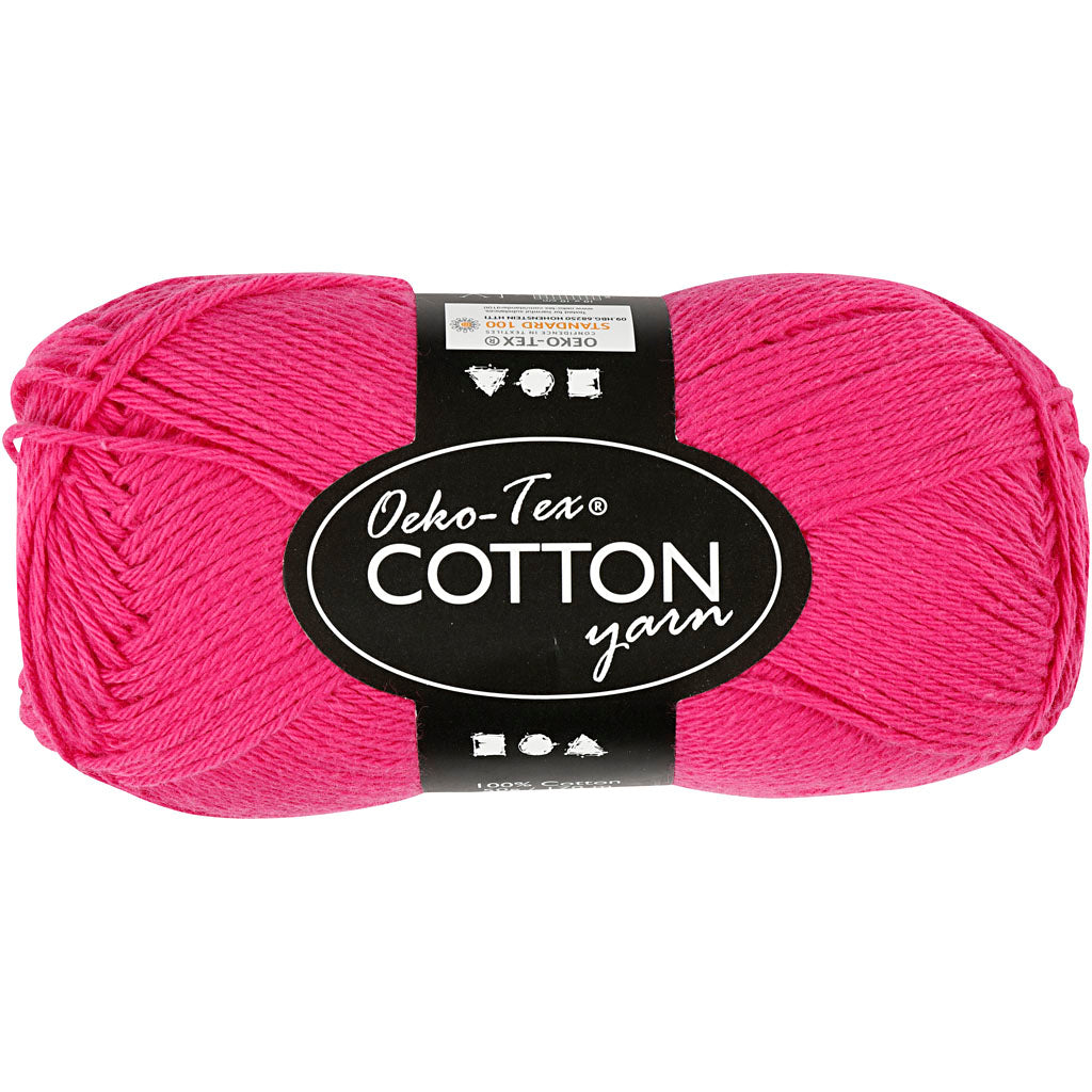 Bomuldsgarn, nr. 8/4, L: 170 m, pind 3-3,5, pink, 50 g/ 1 ngl.
