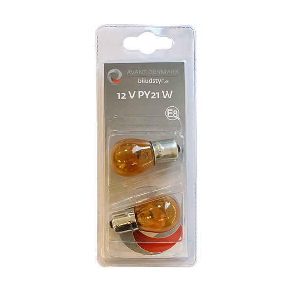 Avant pære blink gul 21W 12V - 2 stk.