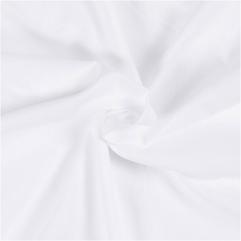 Hvid Kvalitetsstof i 100% Bomuld - 145 cm, 10 m