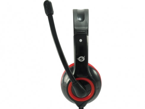 Conceptronic CCHATSTARU2R Kabling Headset Sort Rød