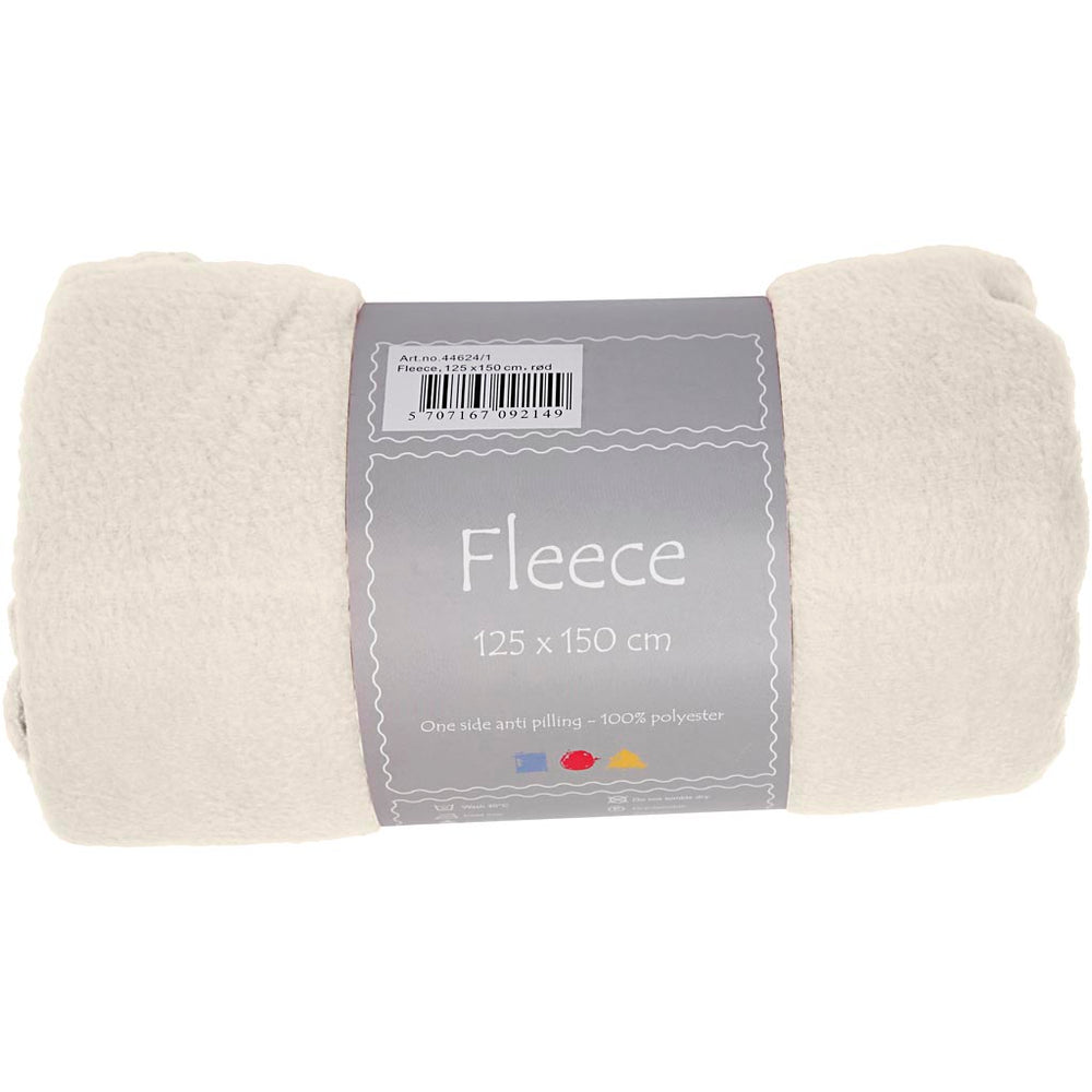 Råhvid Fleece 125x150 cm - Blød og Slidstærk