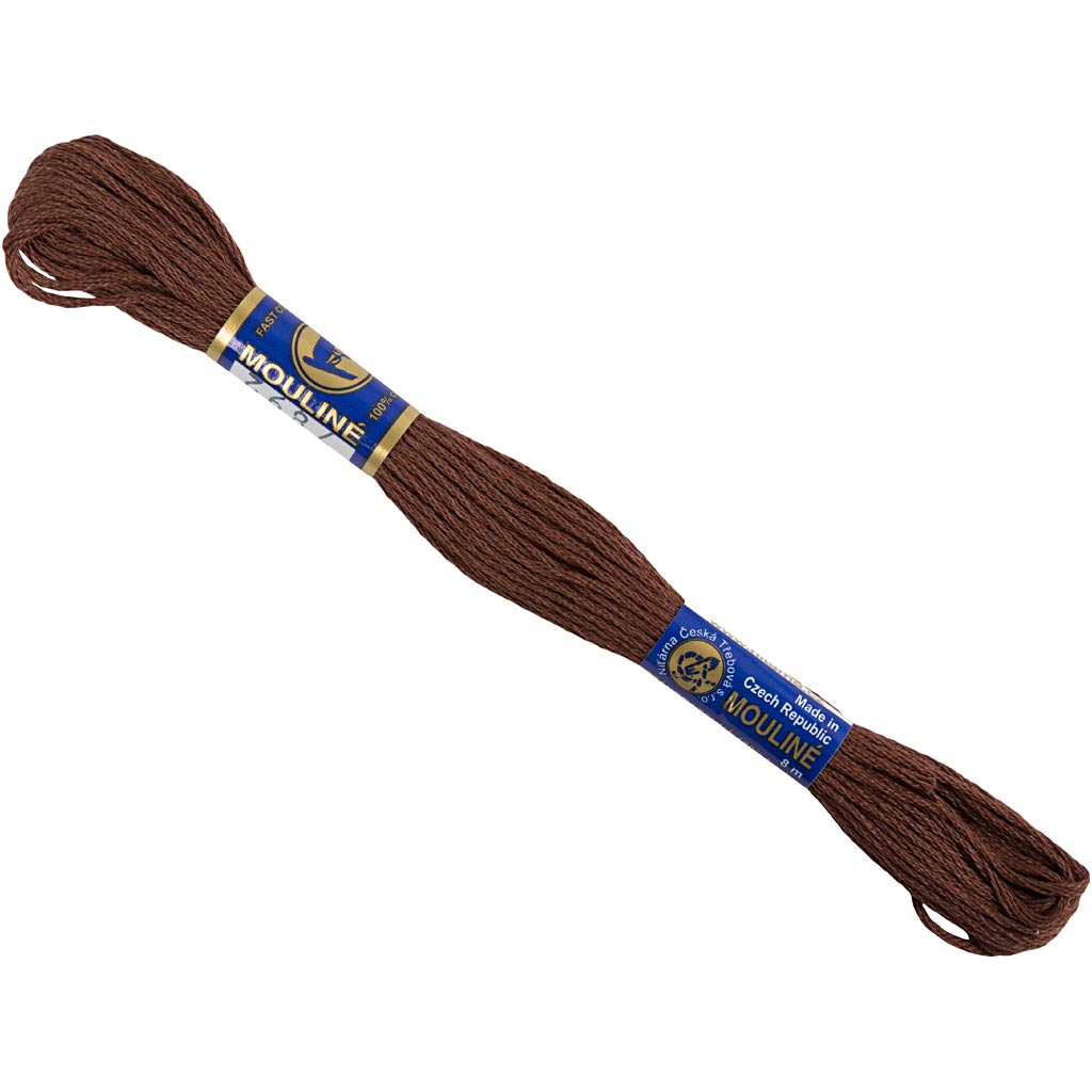 Broderigarn, brun, 8 m/ 1 bdt.