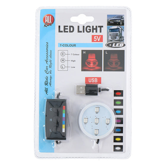 USB LED lys i 7 farver 5 volt til Poppy luftfrisker