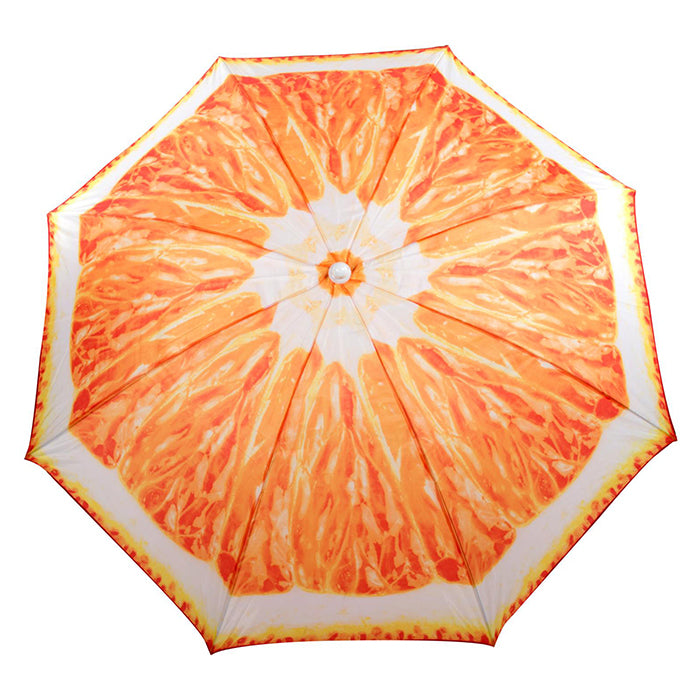 Frugtparasol Ø:1,9 m - farverigt design, assorteret motiv, solsikring - edco