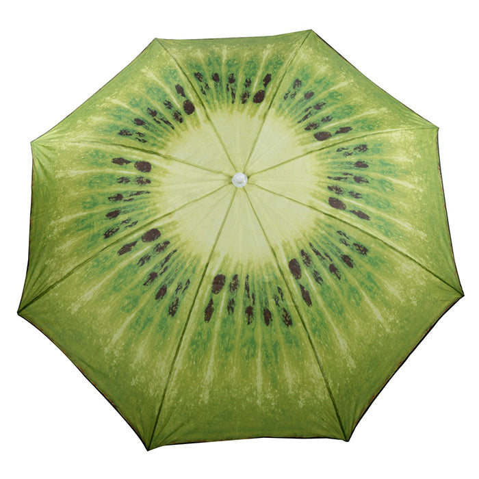 Frugtparasol Ø:1,9 m - farverigt design, assorteret motiv, solsikring - edco