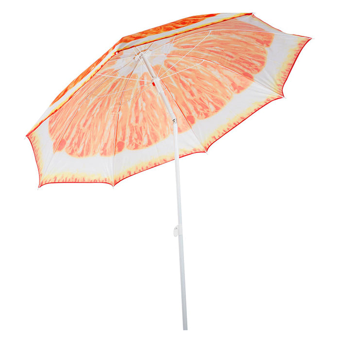 Frugtparasol Ø:1,9 m - farverigt design, assorteret motiv, solsikring - edco