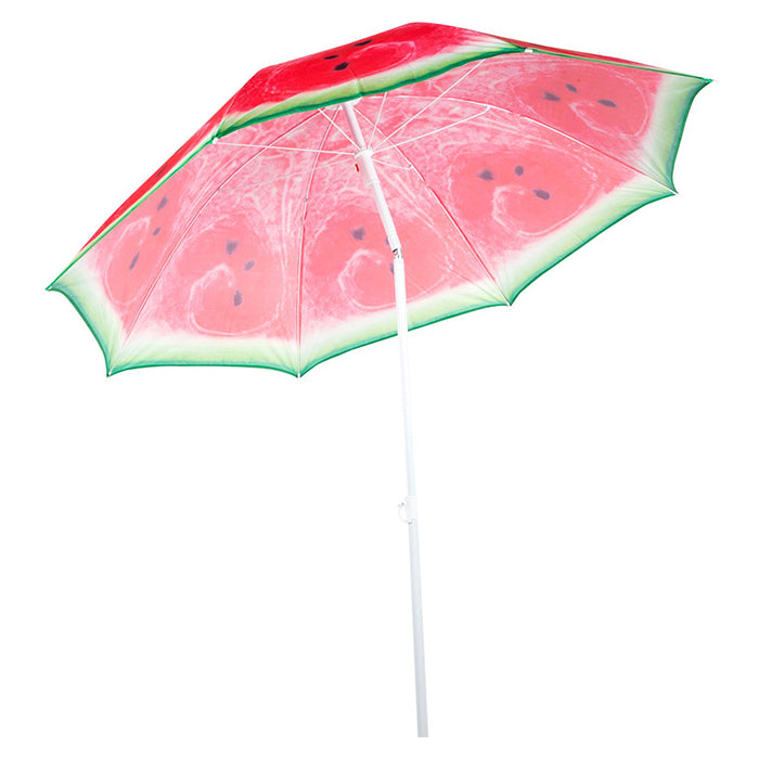 Frugtparasol Ø:1,9 m - farverigt design, assorteret motiv, solsikring - edco