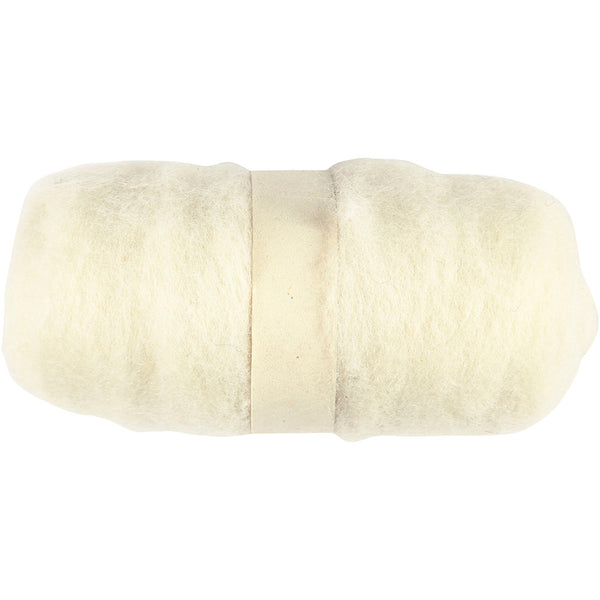 Kartet Uld, hvid, 100 g/ 1 bdt.