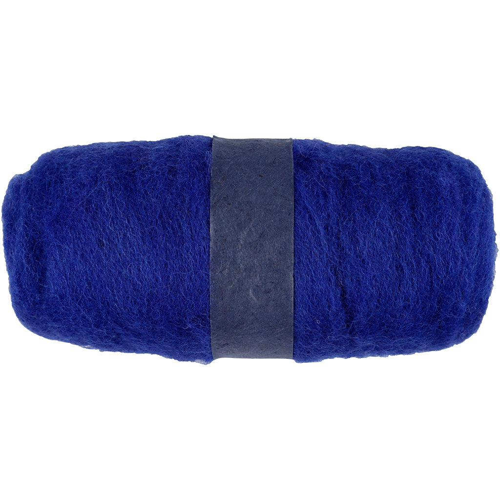 Kartet Uld, kongeblå, 100 g/ 1 bdt.