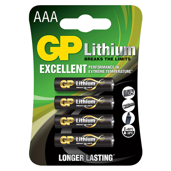 GP AAA-lithiumbatteri 1.5V, 24LF-2U4, 4-pak