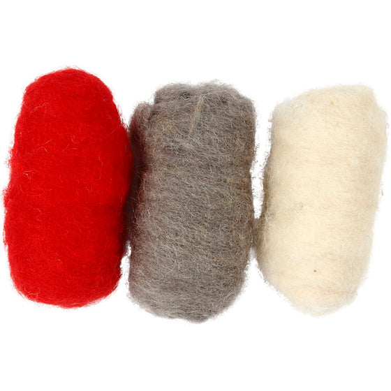 Kartet Uld, rød/hvid harmoni, 3x10 g/ 1 pk.