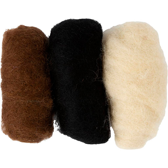 Kartet Uld, ass. farver, 3x10 g/ 1 pk.
