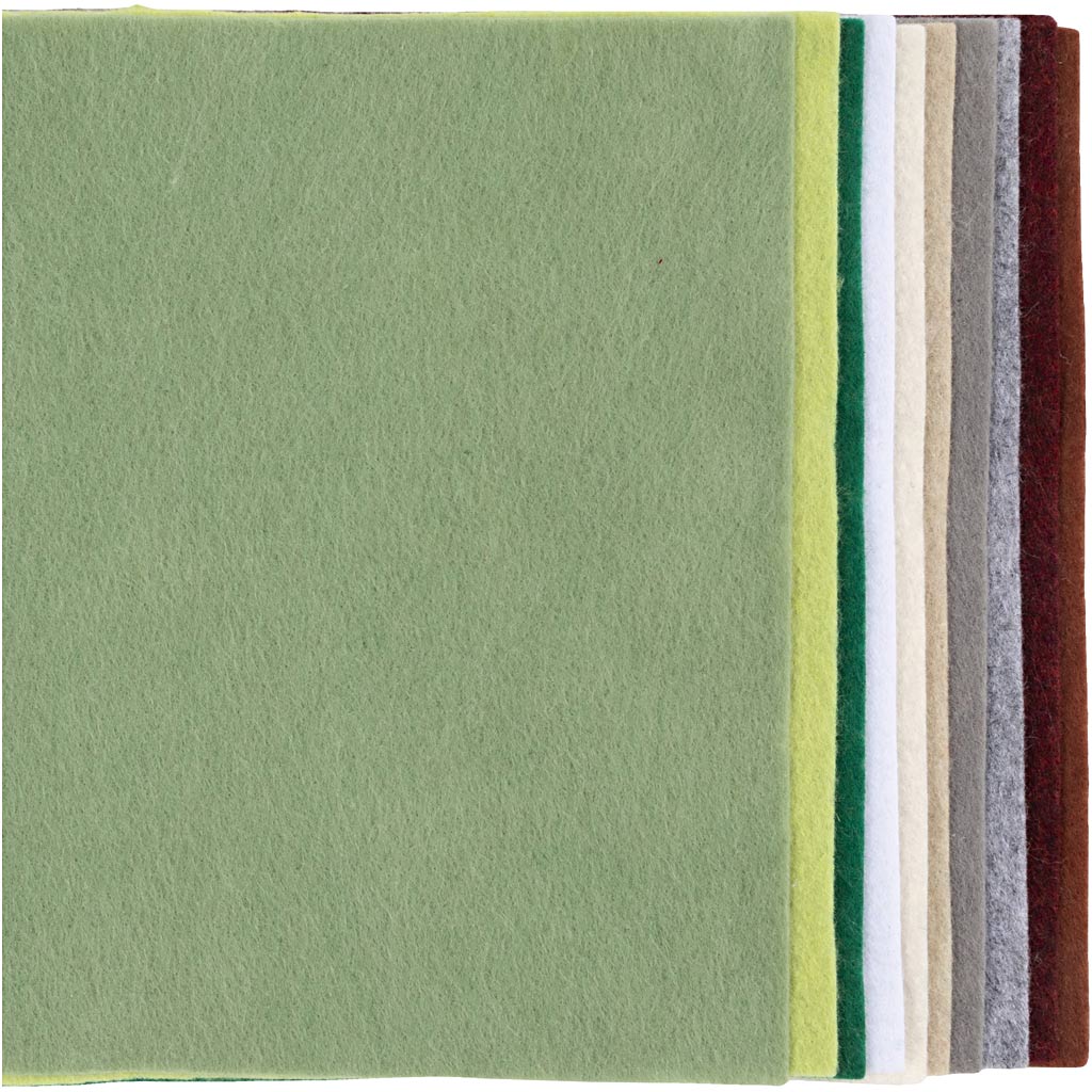 Hobbyfilt, A4, ark 210x297 mm, tykkelse 2 mm, natur, 10 ark/ 1 pk.