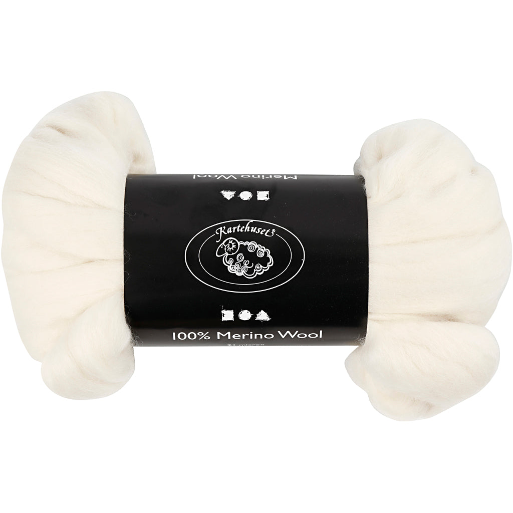 Merinould, tykkelse 21 my, råhvid, 100 g/ 1 pk.
