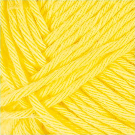 Bomuldsgarn, nr. 8/8, L: 80-85 m, pind 4-4,5, gul, 50 g/ 1 ngl.