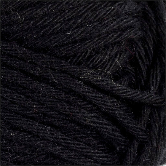 Bomuldsgarn, nr. 8/8, L: 80-85 m, pind 4-4,5, sort, 50 g/ 1 ngl.