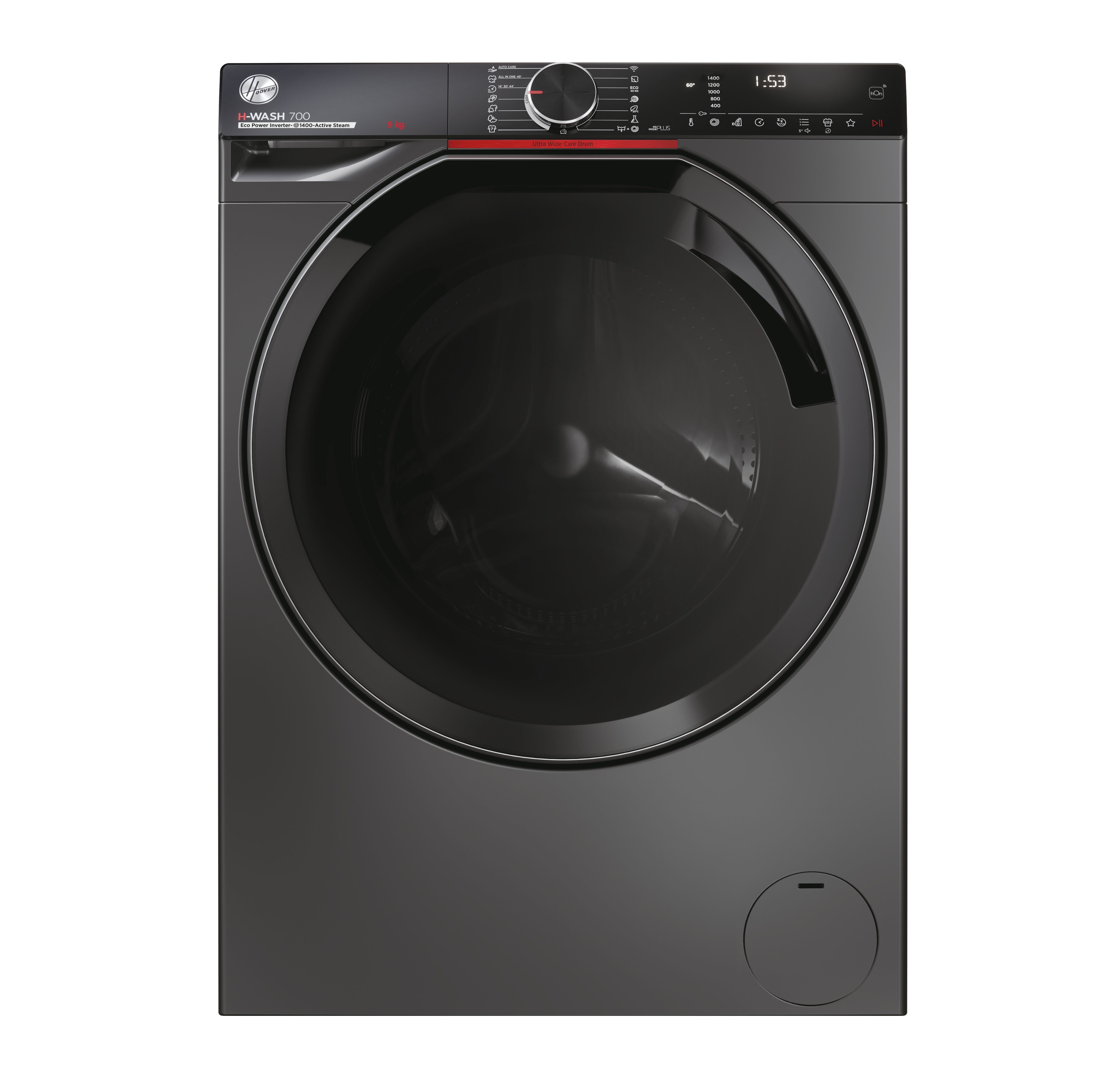 Hoover H-WASH 700 H7W4 49MBCR-S vaskemaskine Front-læsning 9 kg 1400 rpm Anthracit