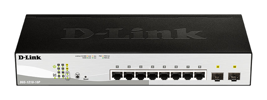 D-Link Web Smart DGS-1210-10P Switch 10-porte Gigabit  PoE+