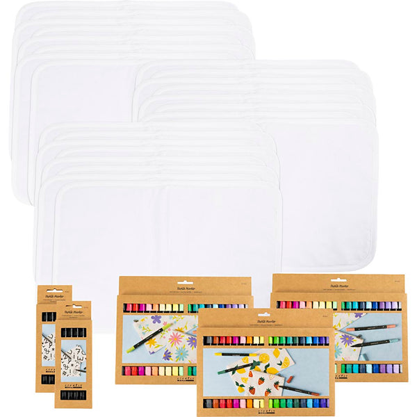 Gruppe DIY Kit Mal din egen dækkeserviet, str. 30x45 cm, streg 2,3+3,6 mm, ass. farver, 30 stk./ 1 pk.