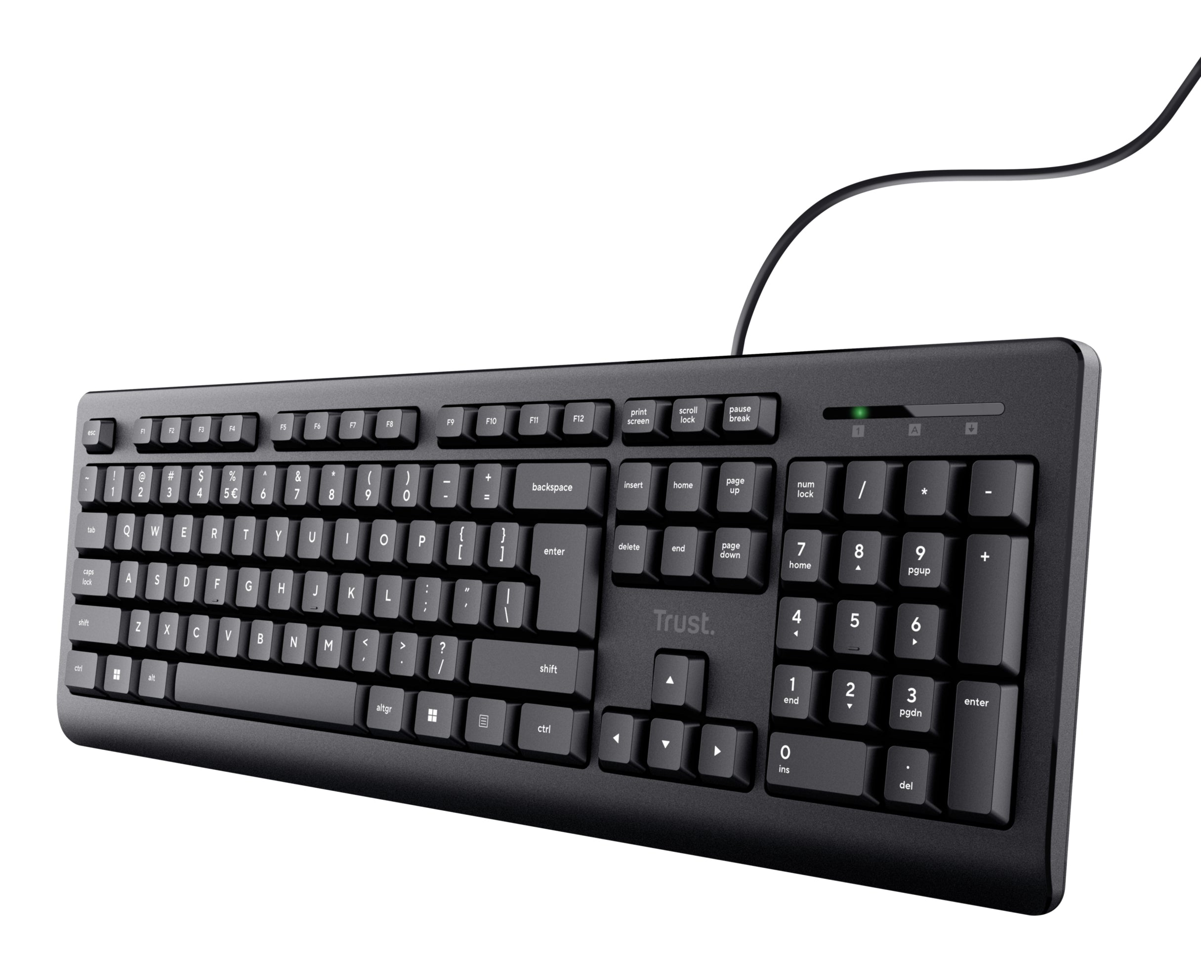 Trust 24639 tastatur Kontor USB Nej US engelsk Sort