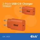 Club 3D CAC-3023 30Watt Strømforsyningsadapter Orange 2 stk.