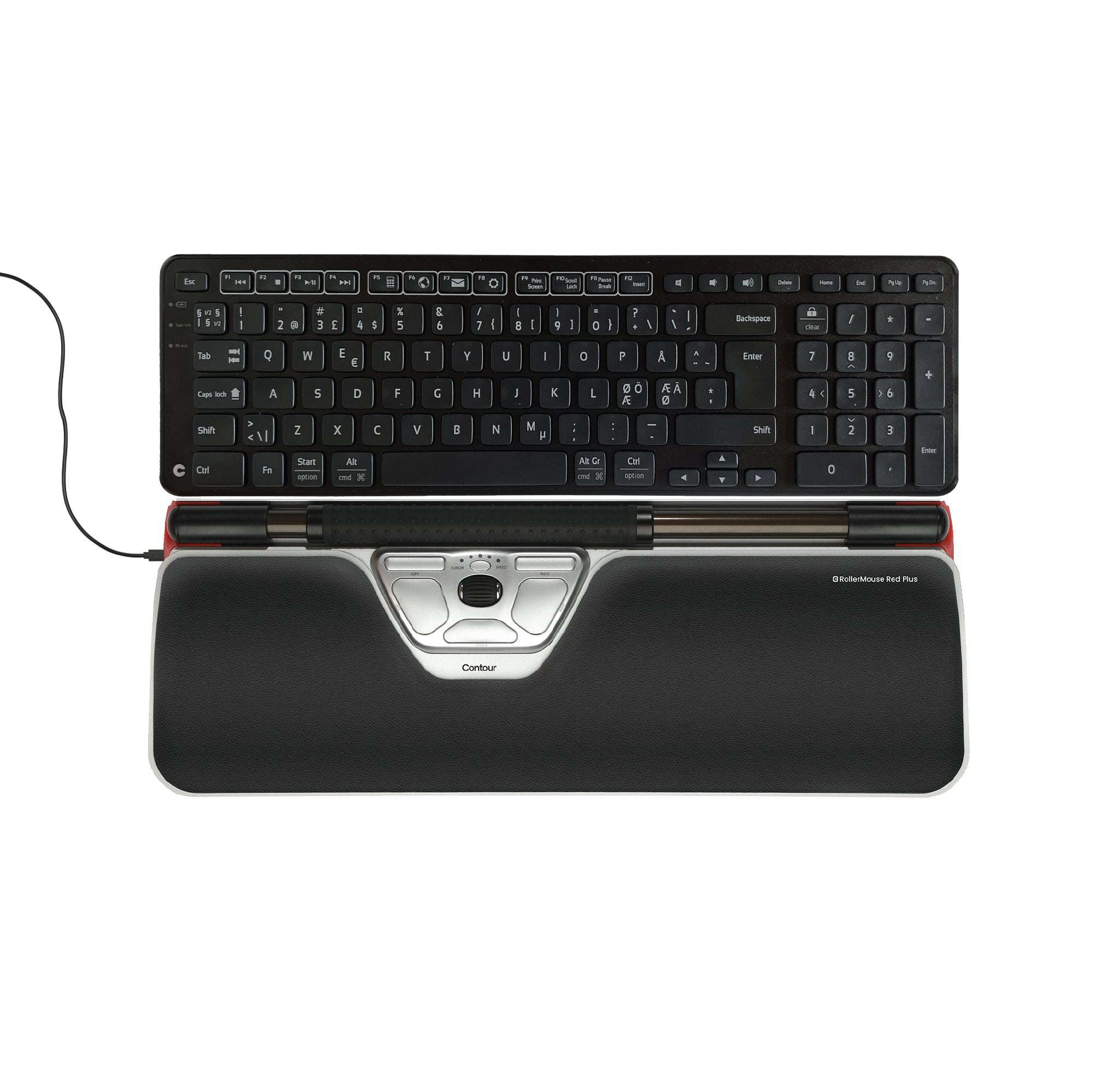 Contour RollerMouse Red Plus Sort Sølv Central pegeenhed