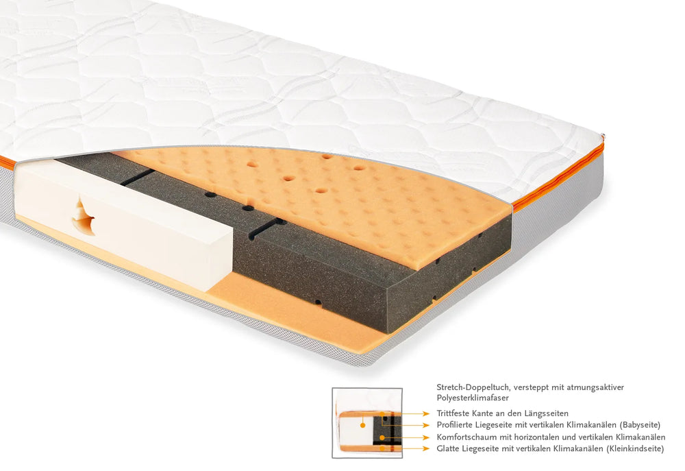 Pinolino Madras Til Kombi/Juniorseng – 140x70x7cm, Luna Cloud – Interiør og Børnemøbler - Inde og udemøbler til børn - Madrasser og