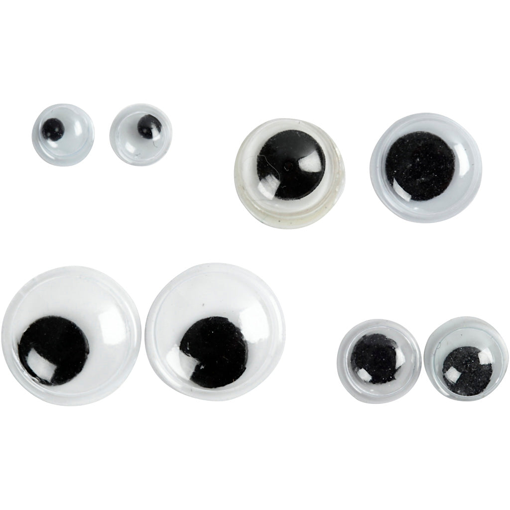 Rulleøjne, uden klæb, diam. 4+6+8+10 mm, 40 ass./ 1 pk.