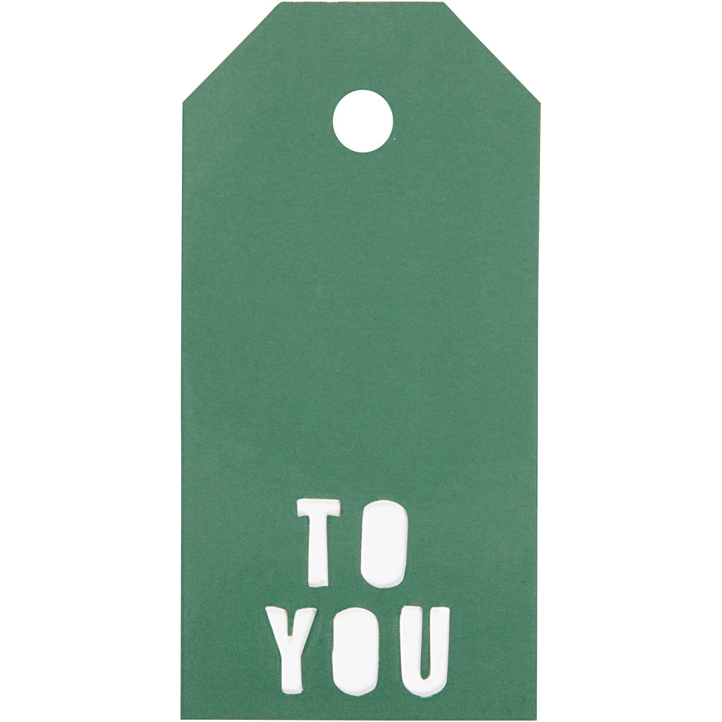 Grønne Manilamærker TO YOU, 5x10 cm, 15 stk.