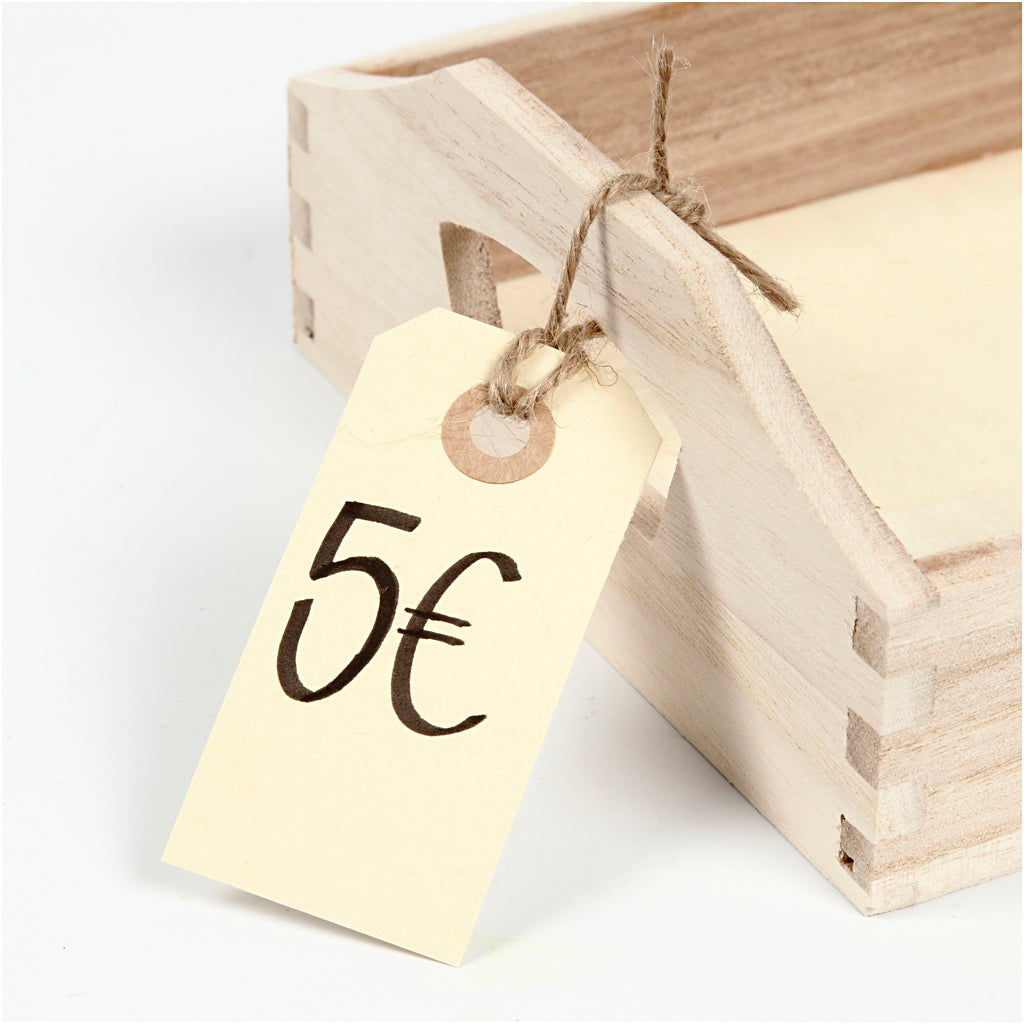 Manilamærker, str. 3x6 cm, 250 g, creme, 30 stk./ 1 pk.