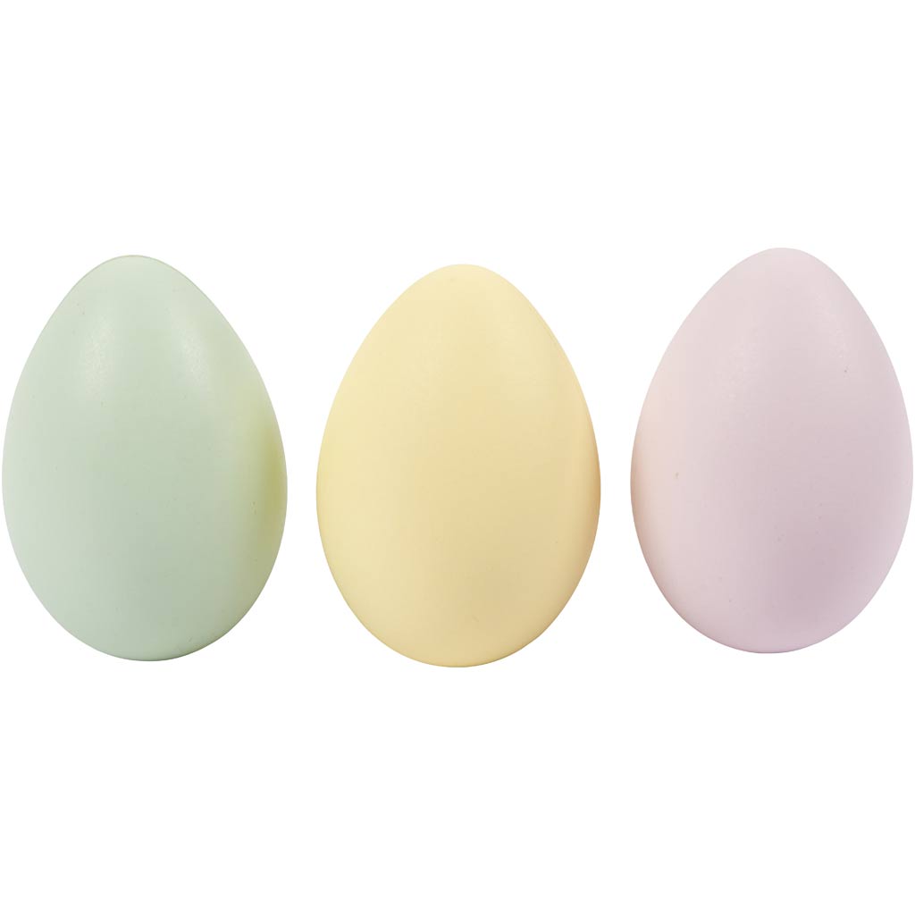 Æg, H: 6 cm, pastelfarver, 12 stk./ 1 pk.