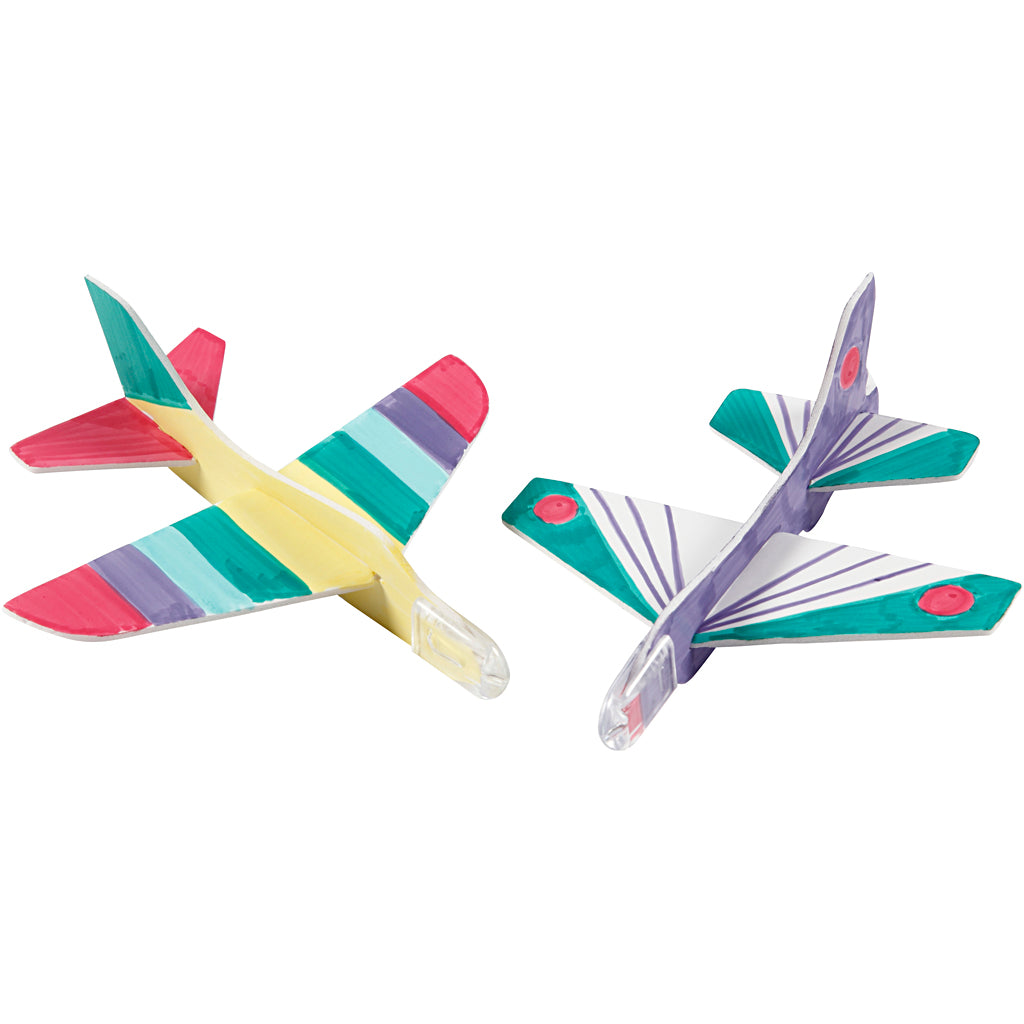 Flyvemaskiner, L: 11,5-12,5 cm, B: 11-12 cm, hvid, 3 stk./ 1 pk.