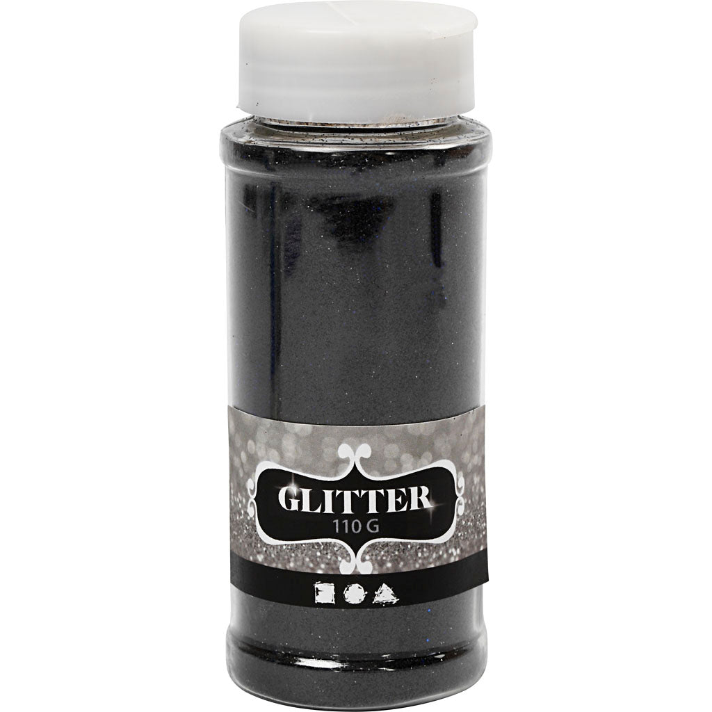 Glitter, sort, 110 g/ 1 ds.
