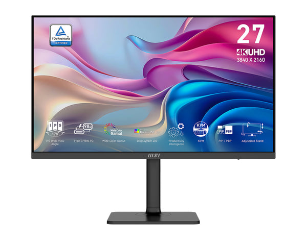 MSI MODERN MD272UPHGDE computerskærm 68,6 cm (27) 3840 x 2160 pixel 4K Ultra HD Sort