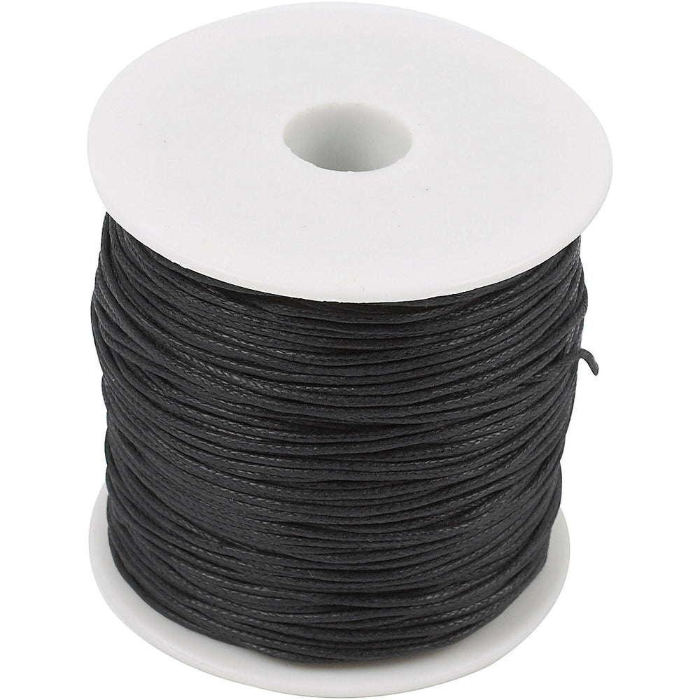 Bomuldssnor, tykkelse 1 mm, sort, 100 m/ 1 pk.
