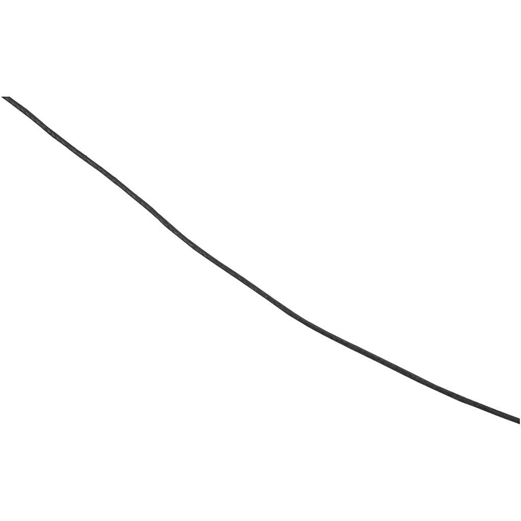Bomuldssnor, tykkelse 1 mm, sort, 100 m/ 1 pk.