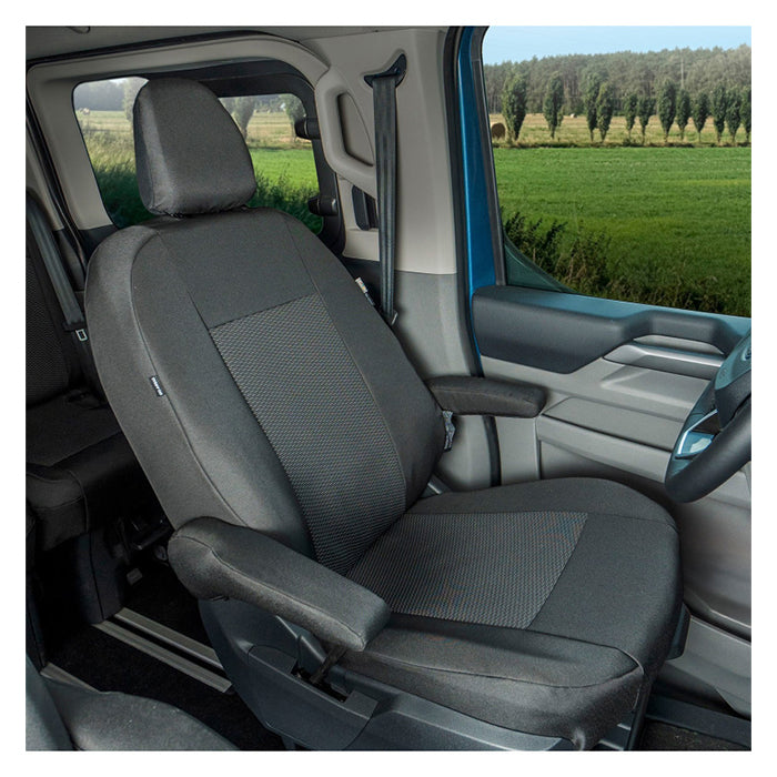 Sædeovertræk førerside 2xarmlæn Transit Custom,T7 2024-