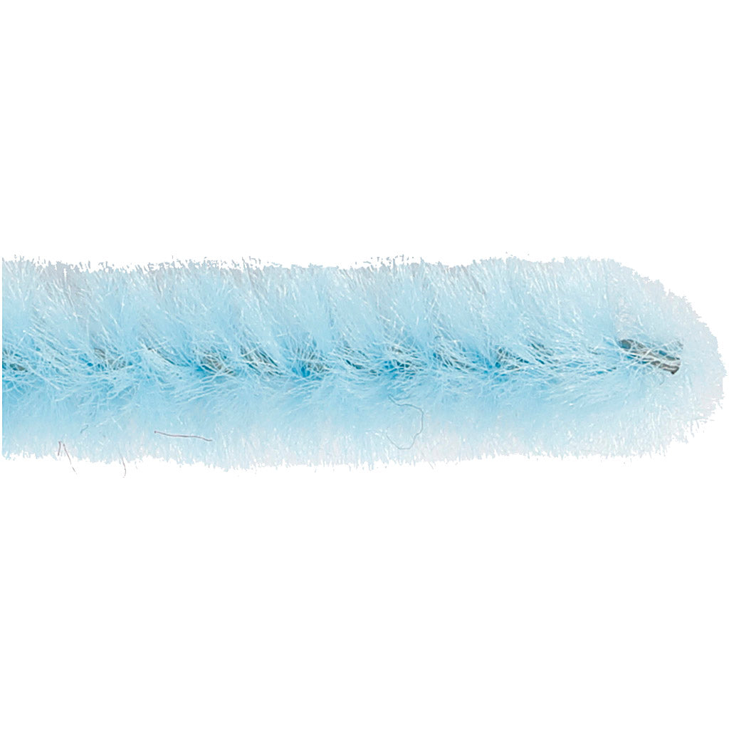 Chenille, L: 30 cm, tykkelse 6 mm, blå, 50 stk./ 1 pk.