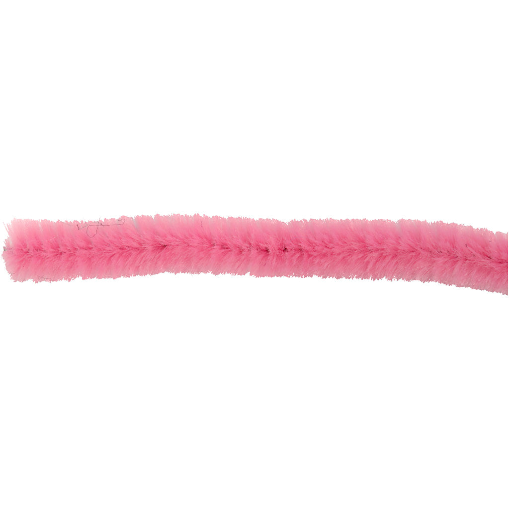 Chenille, L: 30 cm, tykkelse 9 mm, pink, 25 stk./ 1 pk.