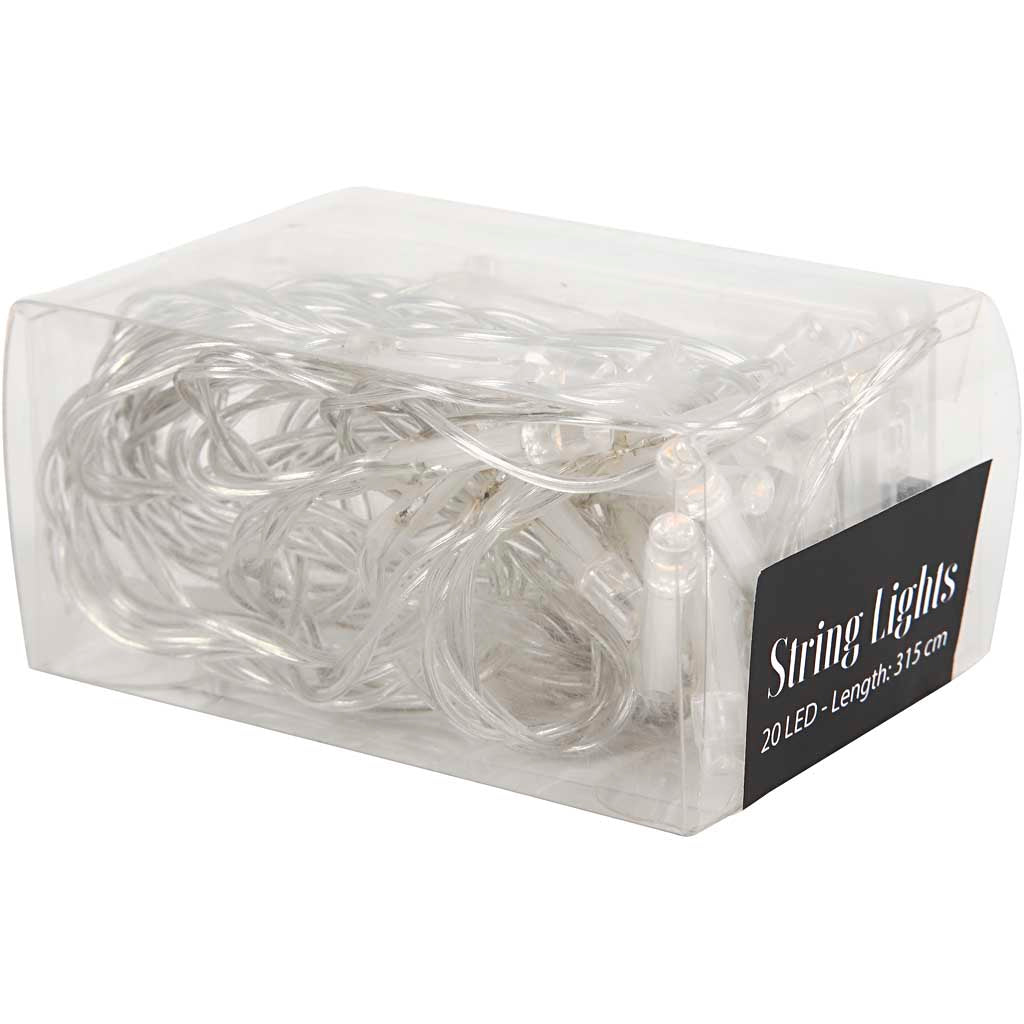 LED Lyskæde, L: 3,15 m, transparent, 1 stk.