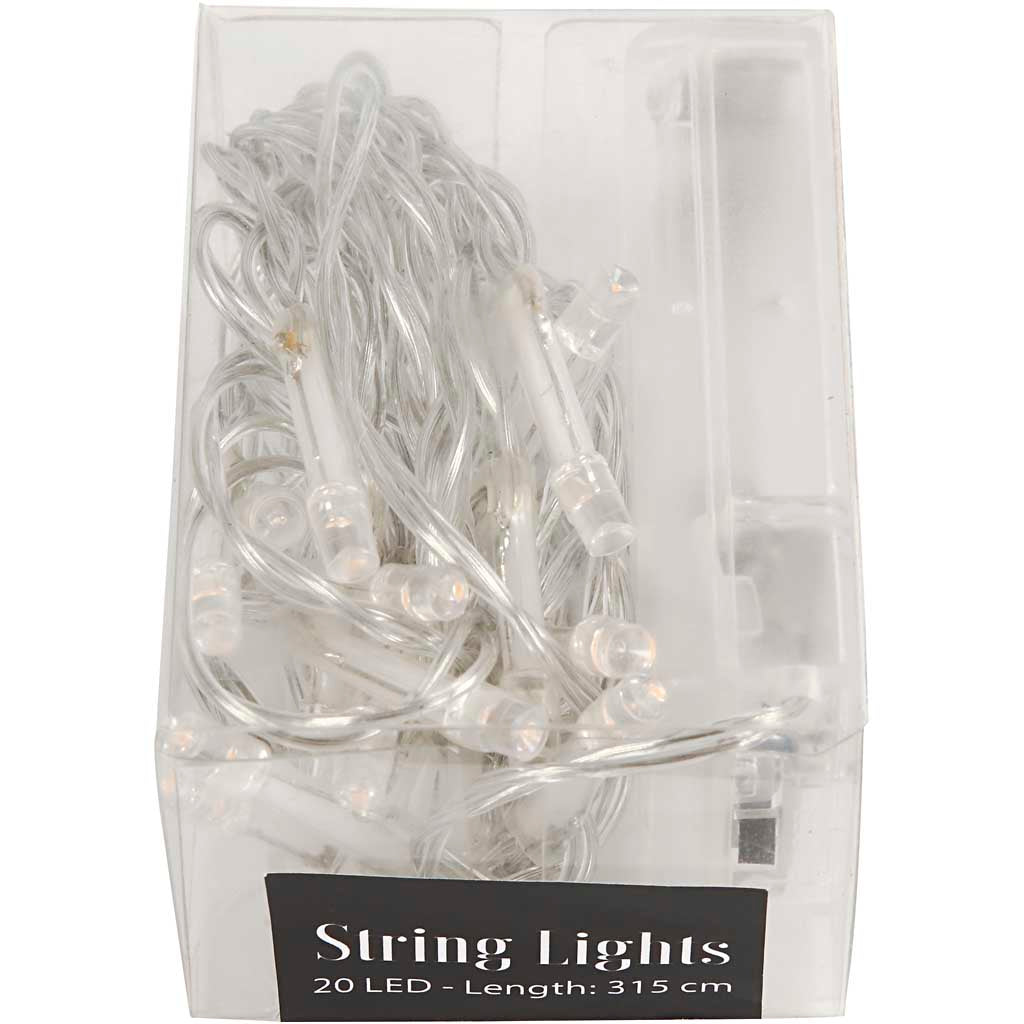 LED Lyskæde, L: 3,15 m, transparent, 1 stk.