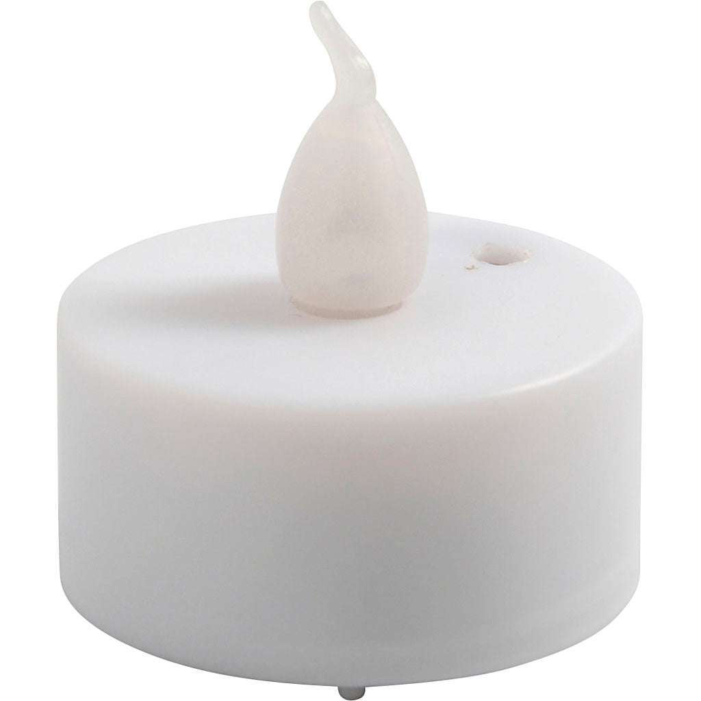 LED Fyrfadslys, H: 35 mm, diam. 38 mm, hvid, 24 stk./ 1 pk.