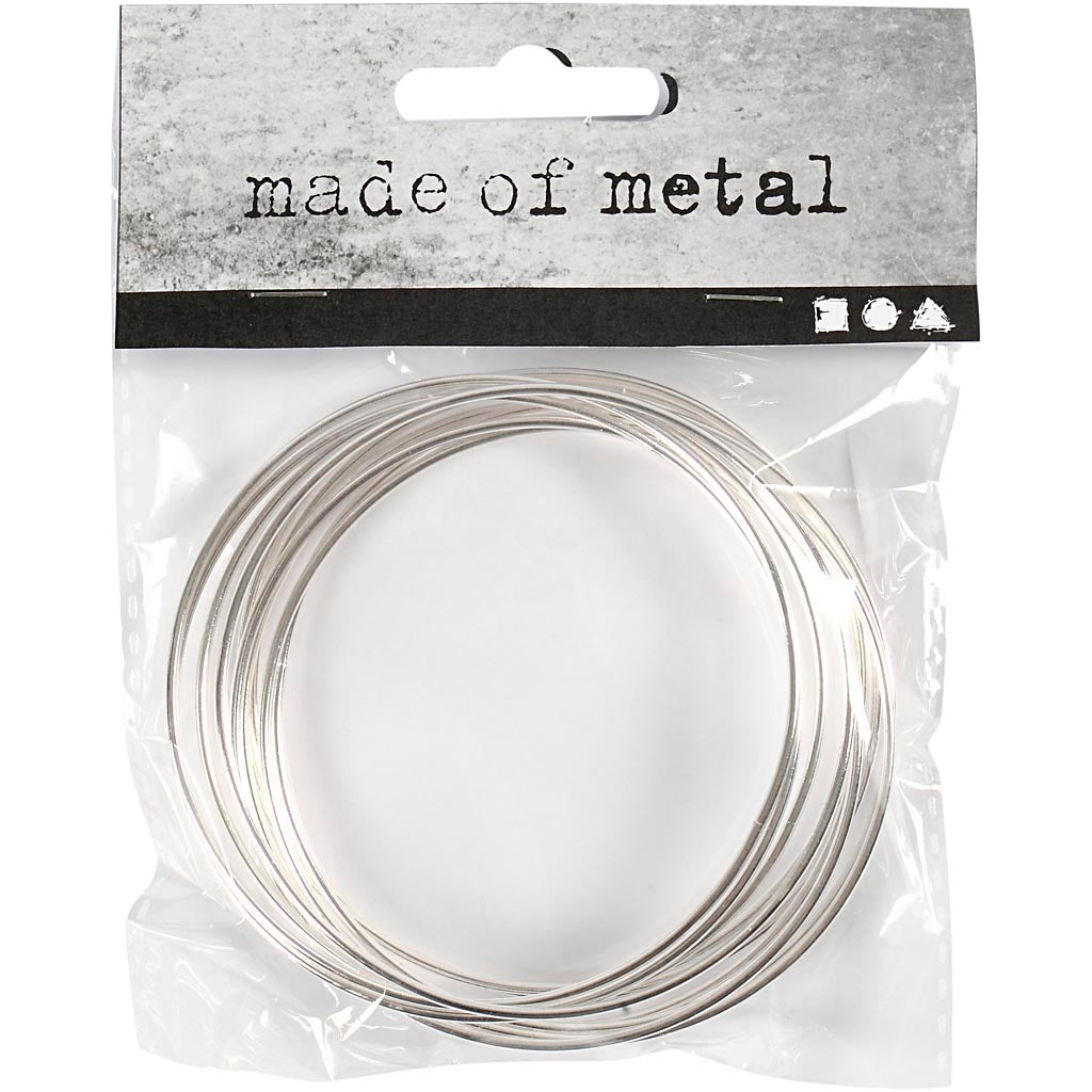 Metalring, diam. 7 cm, tykkelse 1,5 mm, sølv, 10 stk./ 1 pk.
