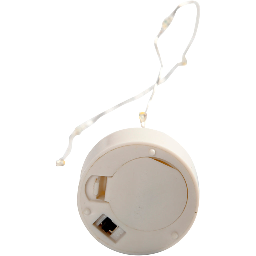 LED lyskæde, L: 27 cm, sølv, 1 stk.